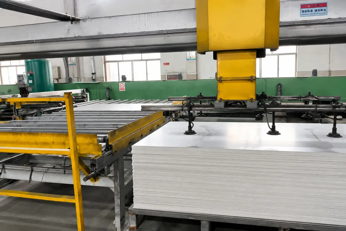 Flooring production line at Green Covering factory China