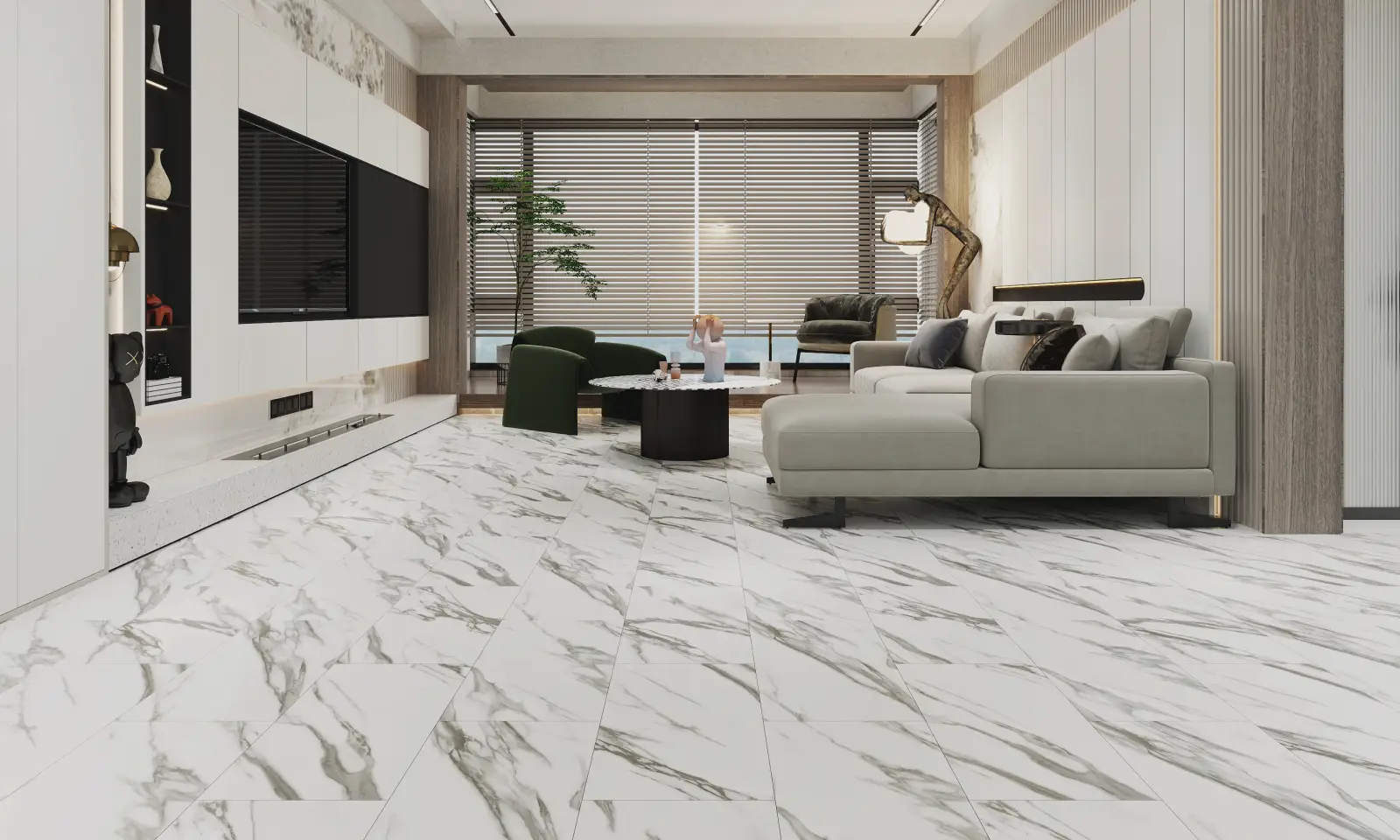 Stone-look SPC and LVT flooring décors