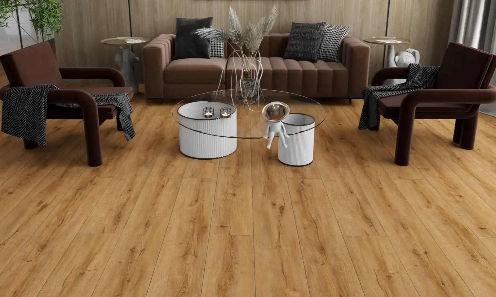 Wood-look SPC and LVT flooring décors