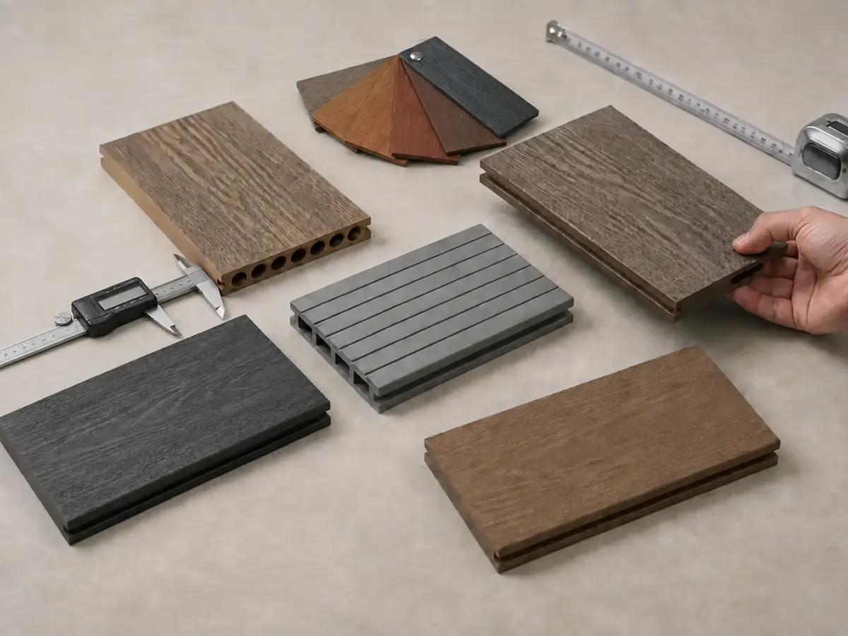Composite decking profiles colors and surface finishes
