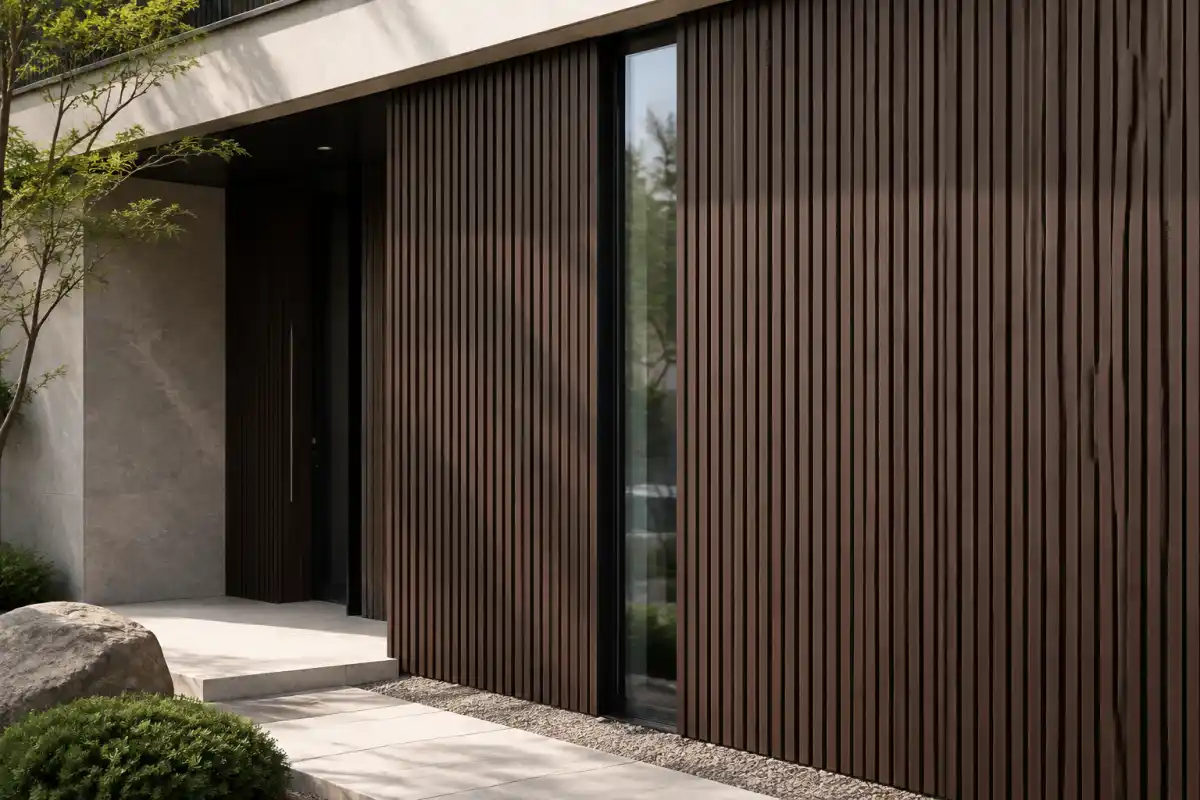 wpc-category-wall-cladding Exterior wall finished with WPC cladding profiles