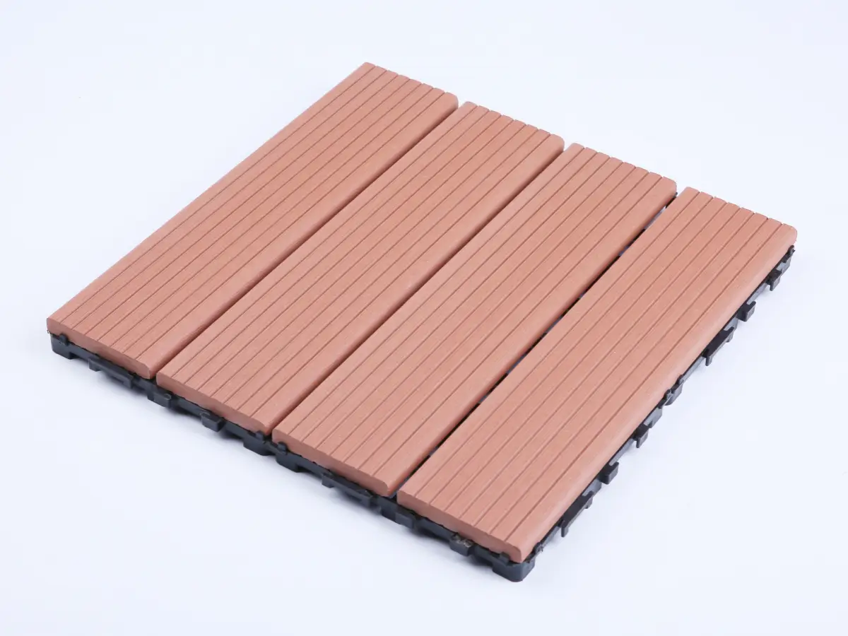 Composite deck tiles for a balcony or terrace