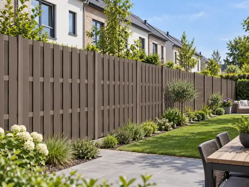 WPC fence installed as a housing development boundary