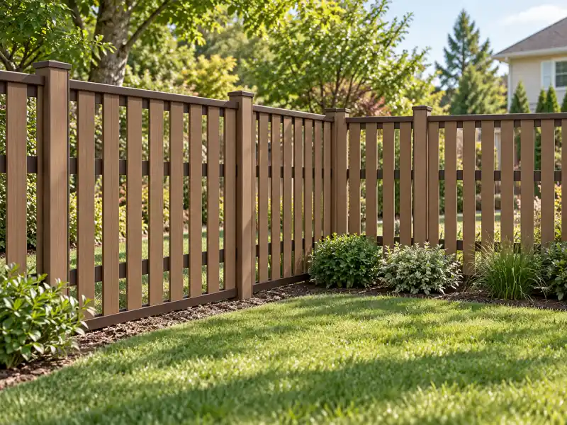 Open slat WPC fence used as a decorative outdoor screen